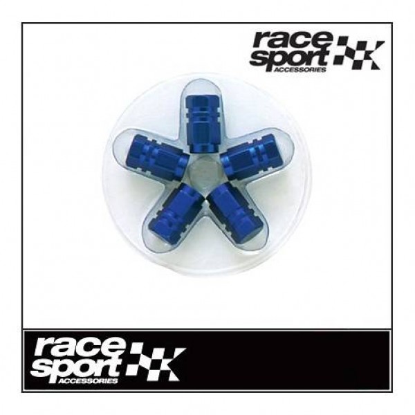 Tapones válvula aluminio hexagonal. azul