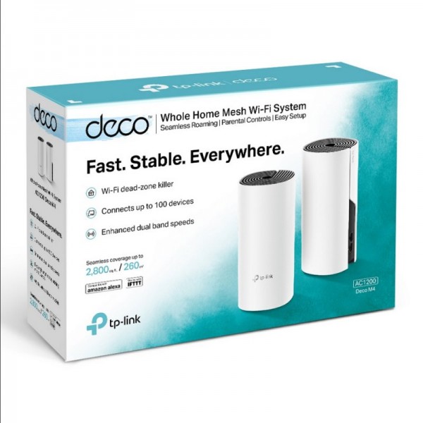 Tp-link deco m4(2-pack) ap ac1200 wifi mesh 2xgbe