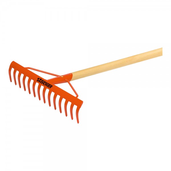 Rastrillo de 14 dientes con mango de madera de 1,4 m