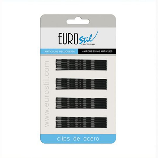 Eurostil negro negro clips ondina 50mm 24un