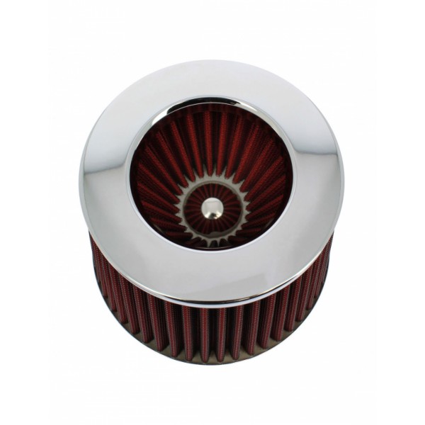 Filtro de Aire Universal para Coche Incluye 4 Adaptadores 60mm 65mm 70mm 77mm Color Rojo