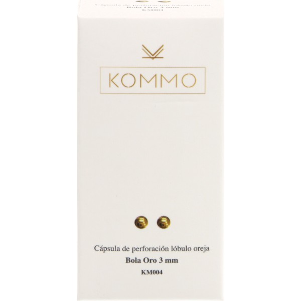 Kommo Pendiente Baño Oro 24k  Bola 3 mm