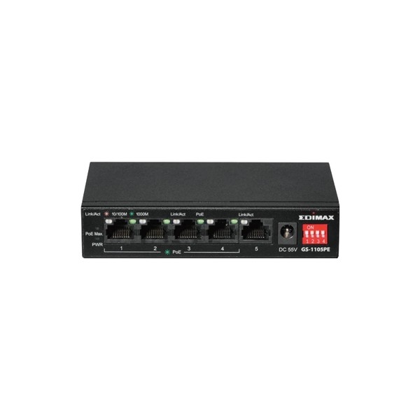 Edimax gs-1105pe swithc 5xgbe (4poe+) lr