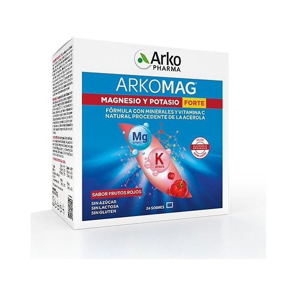 Arkomag Magnesio y Potasio Forte 24 Sobres 