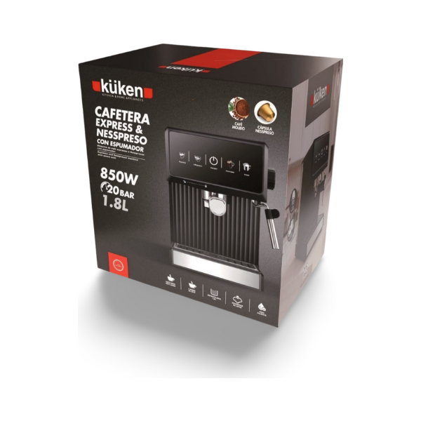 Cafetera exp/nesp 20 bar digital 1.8 l.