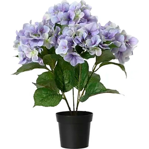 Maceta de hortensias artificiales lilas, ø28 x 46 cm